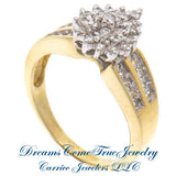 0.75 CTW Ladies Pear Shaped Diamond Cluster Ring 10K Gold