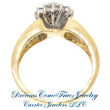 0.75 CTW Ladies Pear Shaped Diamond Cluster Ring 10K Gold