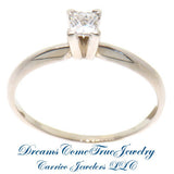 14K White Gold 0.27 Carat Princess Diamond Engagement Ring