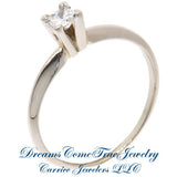 14K White Gold 0.27 Carat Princess Diamond Engagement Ring