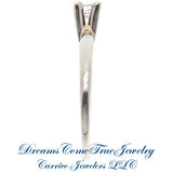 14K White Gold 0.27 Carat Princess Diamond Engagement Ring