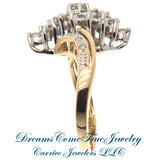 14K Gold 1.07 CTW Ladies Diamond Cluster Cocktail Ring