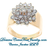 2.10 CTW Ladies Diamond Cluster / Cocktail 14K Yellow Gold Ring