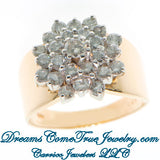 14K Gold 2.10 CTW Ladies Diamond Cluster Ring