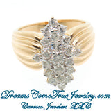 1.54 CTW Ladies 14K Yellow Gold Diamond Cluster / Cocktail Ring