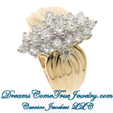 1.54 CTW Ladies 14K Yellow Gold Diamond Cluster / Cocktail Ring