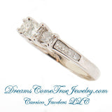 0.73 CTW 3 Princess Diamond Past Present Future 14K Gold Ring