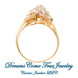 10K Gold 1.15 CTW Ladies Waterfall Diamond Cluster Ring