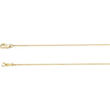 14K Yellow or White Gold Cable Chain 1mm