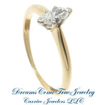 14K Gold 0.29 Carat Marquise Diamond Engagement Ring