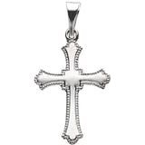 14K Gold or Platinum Decorative Cross Pendant in 2 Sizes