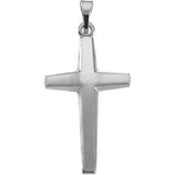 14K, 18K Gold or Sterling Silver Cross Pendant 23 x 14mm