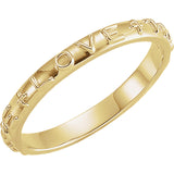 10K, 14K Gold or Sterling Silver Heavy Weight "True Love" Chastity Ring