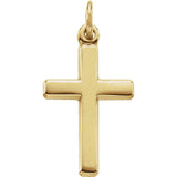 14K Gold or Platinum Cross Pendant 16.5 x 12mm