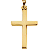 14K Gold Cross Pendant 24.5 x 16.5mm