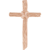 10K, 14K, 18K Gold, Sterling Silver or Platinum Wood Grain Cross