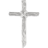 10K, 14K, 18K Gold, Sterling Silver or Platinum Wood Grain Cross