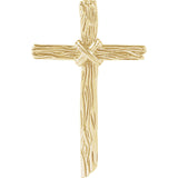 10K, 14K, 18K Gold, Sterling Silver or Platinum Wood Grain Cross