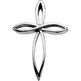 14K Gold or Sterling Silver Cross Pendant 36.5 x 26.25mm