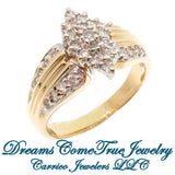 10K Yellow Gold 0.86 CTW 31 Diamond Ladies Diamond Cocktail Ring