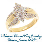 10K Yellow Gold 0.86 CTW 31 Diamond Ladies Diamond Cocktail Ring