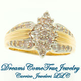 10K Yellow Gold 0.86 CTW 31 Diamond Ladies Diamond Cocktail Ring