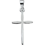 14K Gold or Platinum Cross Pendant 17x11mm