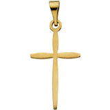 14K Gold or Platinum Cross Pendant 17x11mm