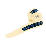 14K Yellow Gold Vintage Diamond and Sapphire Snake Ring
