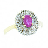 10K Gold Ladies 0.59 Ct Ruby with Diamond Accents Cocktail Ring