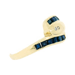 14K Yellow Gold Vintage Diamond and Sapphire Snake Ring
