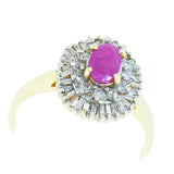 10K Gold Ladies 0.59 Ct Ruby with Diamond Accents Cocktail Ring