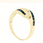 14K Yellow Gold Vintage Diamond and Sapphire Snake Ring