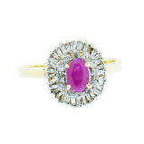 10K Gold Ladies 0.59 Ct Ruby with Diamond Accents Cocktail Ring