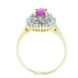 10K Gold Ladies 0.59 Ct Ruby with Diamond Accents Cocktail Ring