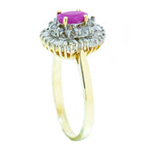 10K Gold Ladies 0.59 Ct Ruby with Diamond Accents Cocktail Ring