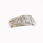 10K White Gold Diamond Wedding Set with approx. 0.75 ctw