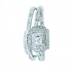 10K White Gold Diamond Wedding Set with approx. 0.75 ctw