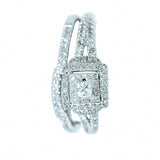 10K White Gold Diamond Wedding Set with approx. 0.75 ctw