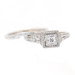 10K White Gold Diamond Wedding Set with approx. 0.75 ctw