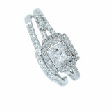 10K White Gold Diamond Wedding Set with approx. 0.75 ctw