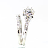 10K White Gold Diamond Wedding Set with approx. 0.75 ctw