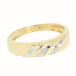 10K Yellow Gold Band with 3 Accent Diamonds