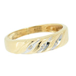 10K Yellow Gold Band with 3 Accent Diamonds