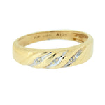 10K Yellow Gold Band with 3 Accent Diamonds
