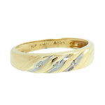 10K Yellow Gold Band with 3 Accent Diamonds