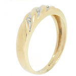 10K Yellow Gold Band with 3 Accent Diamonds