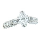 14K White Gold Ladies 1.50 CTW Marquise Diamond Engagement Ring