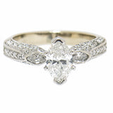 14K White Gold Ladies 1.50 CTW Marquise Diamond Engagement Ring