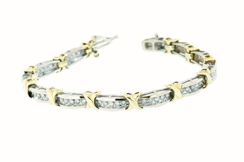 10K Gold Bracelet 1.45 ctw with 60 Diamonds